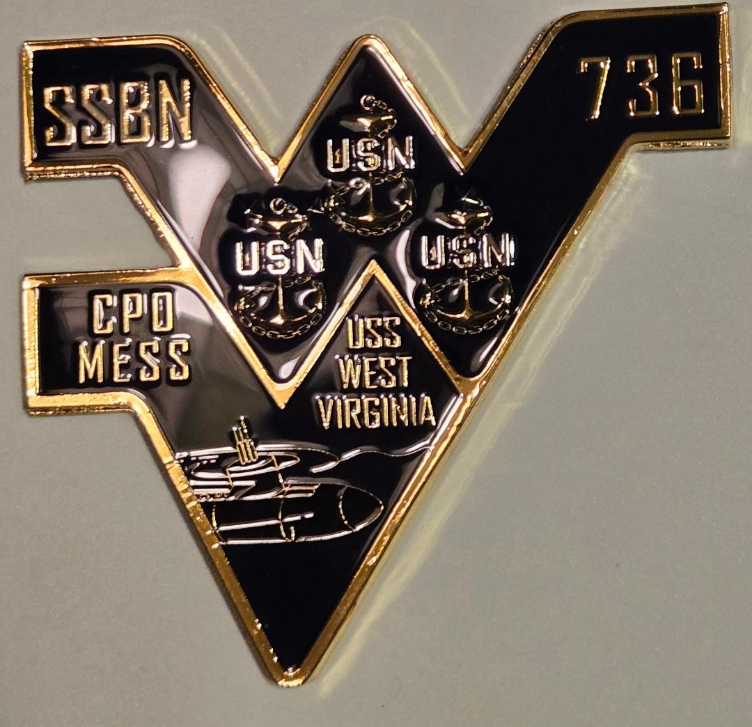 USS West Virginia SSBN 736 Chief's Challenge Coin