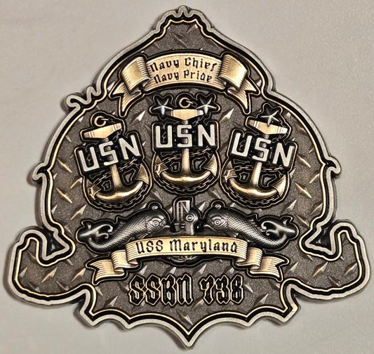 USS Maryland SSBN 738 Chief's Challenge Coin