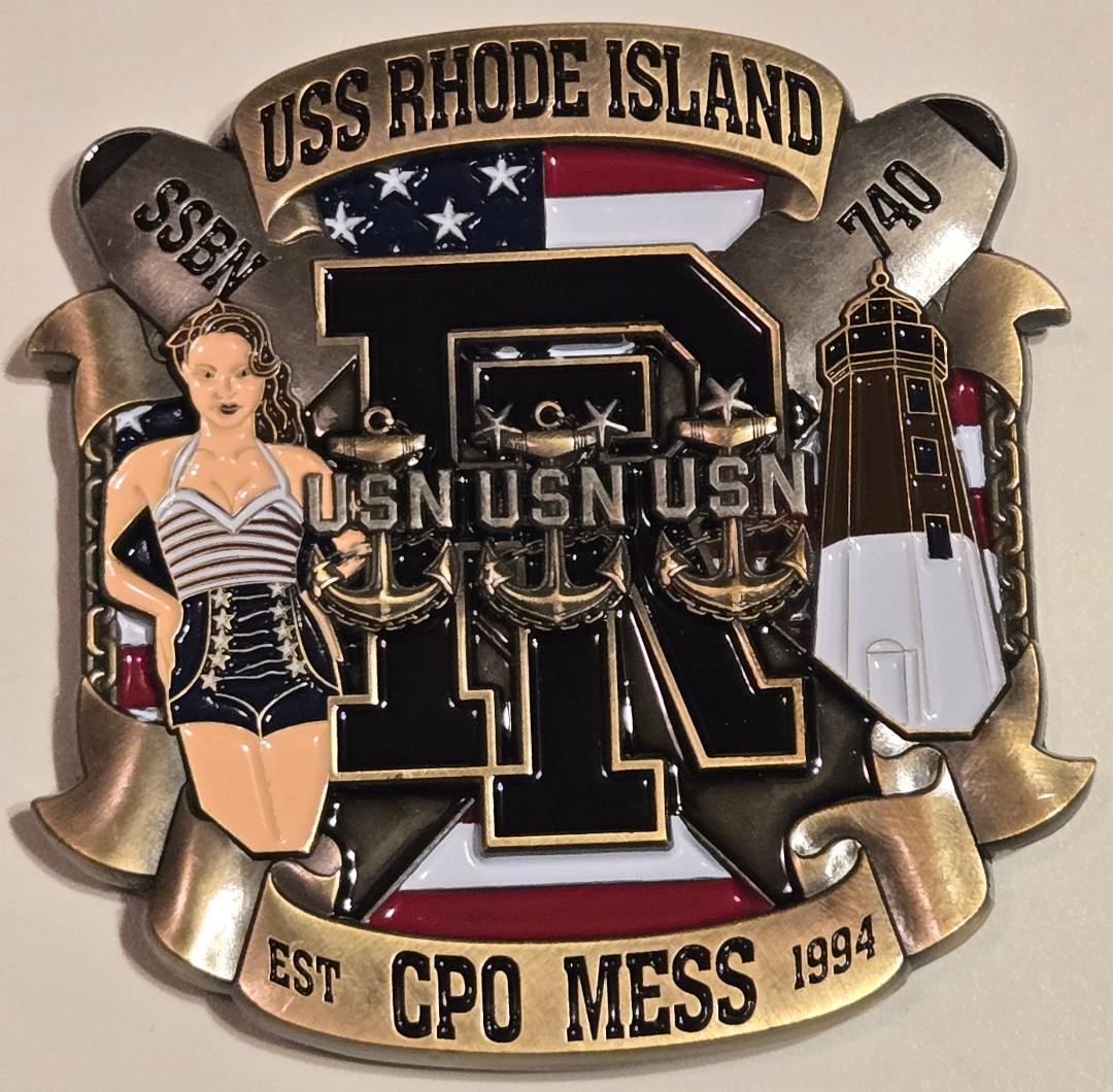 USS Rhode Island SSBN 740 Chief's Challenge Coin