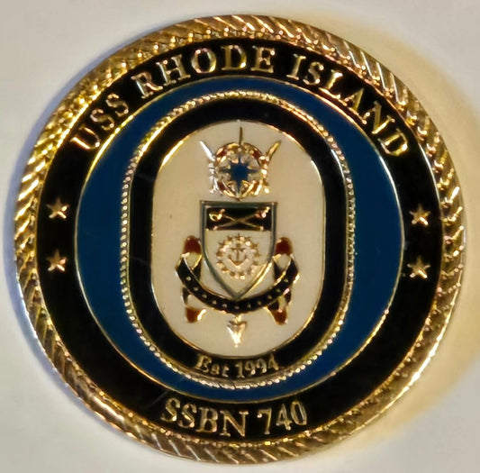 USS Rhode Island SSBN 740 Challenge Coin