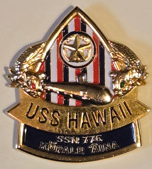 USS Hawaii SSN 776 Ship Crest CO Challenge Coin