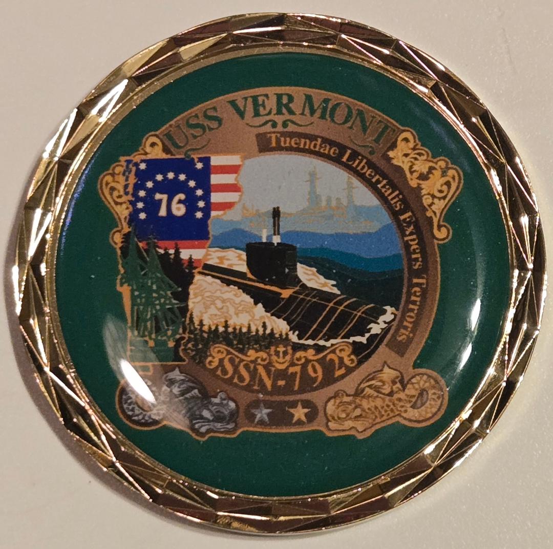 USS Vermont SSN 792 'Alpha' Challenge Coin