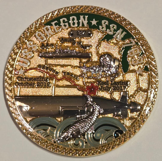 USS Oregon SSN 793 Commissioning Challenge Coin