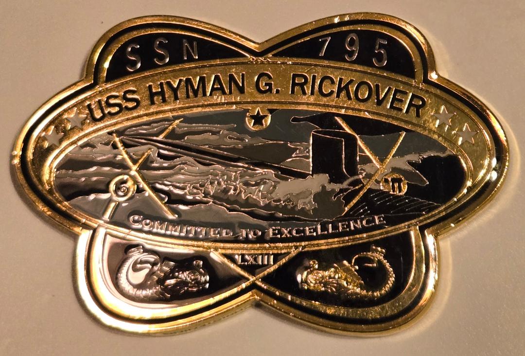 USS Rickover SSN 795 Christening Challenge Coin