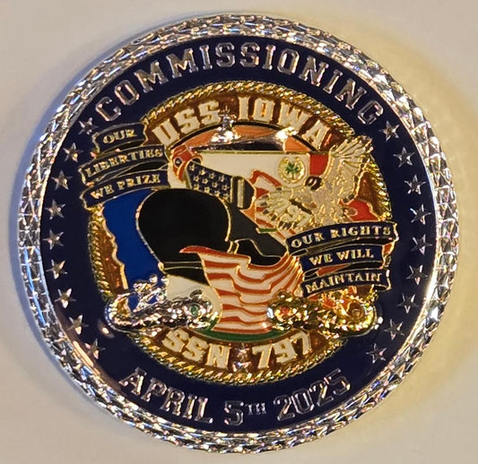 USS IOWA Commissioning Committee Commissioning Challenge Coin (Serialized)