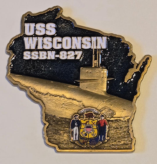 USS Wisconsin SSBN 827 Challenge Coin