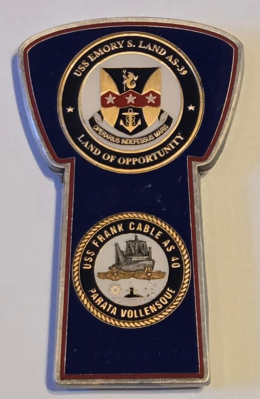 USS Land AS 39 and USS Cable AS 40 Health Services Guam Challenge Coin