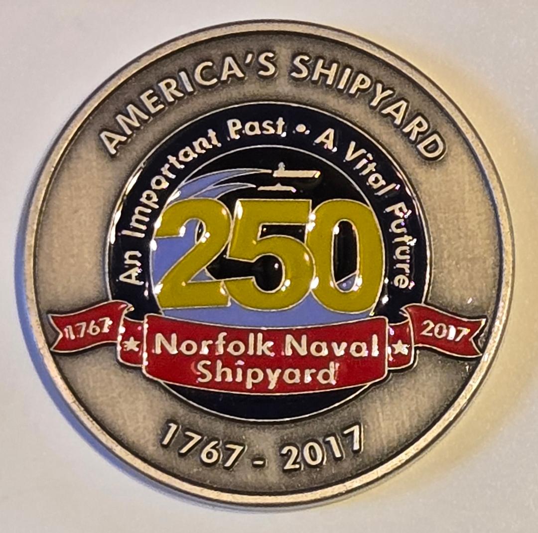 Norfolk Naval Shipyard (NNS) 250th Anniversary Challenge Coin