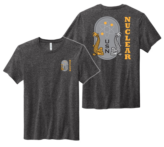 Nuclear 'Nuke' T-Shirt – USN Front & Back Design, Heather Gray